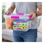 X2 Cajas Organizadora 6 Litros Transparente Con Tapa Platica