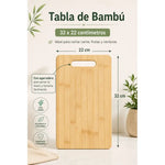 Tablas De Cocina De Bambu Para Cortar O Servir Mango 32x22cm Agarradera Marron Clara