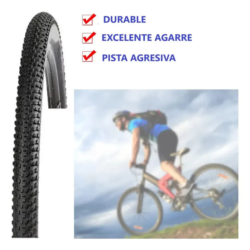 Neumatico Bicicleta Aro 26 X 2.125 Plegable Respuesto Negro Negro Neumático