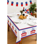 Mantel Rectangular Plástico Decoración Fiestas Patrias Chile Blanco Fechas Patrias Chile