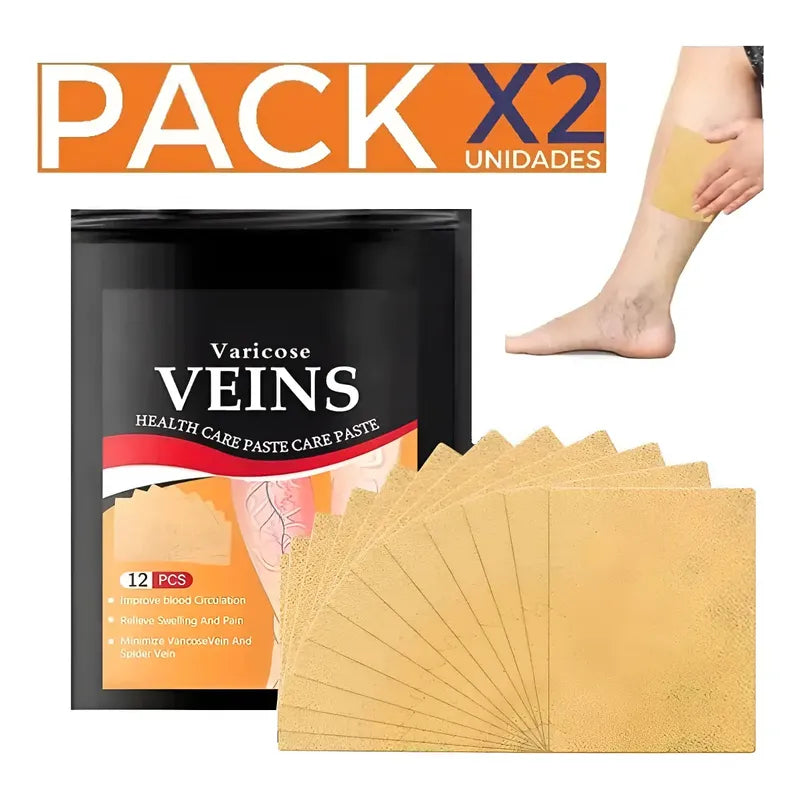 Pack X2 Parche De Pierna Para Tratamiento De Venas Varicosas Neutra