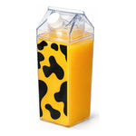 Botella De Leche Cuadrada Transparente Para Agua Jugo 1000ml