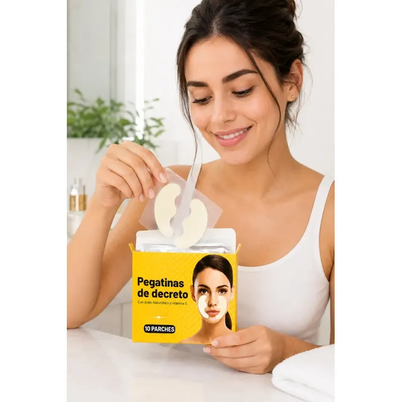 10 Parches Faciales Antiedad Acido Hialurónico Vitamina E