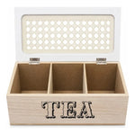 Caja De Madera Para Te 3 Divisiones Rectangular Organizador Madera-blaco