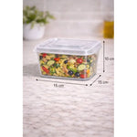 Set De 4 Taper Hermetico Contenedores Cuadrado Alimento 1.5l