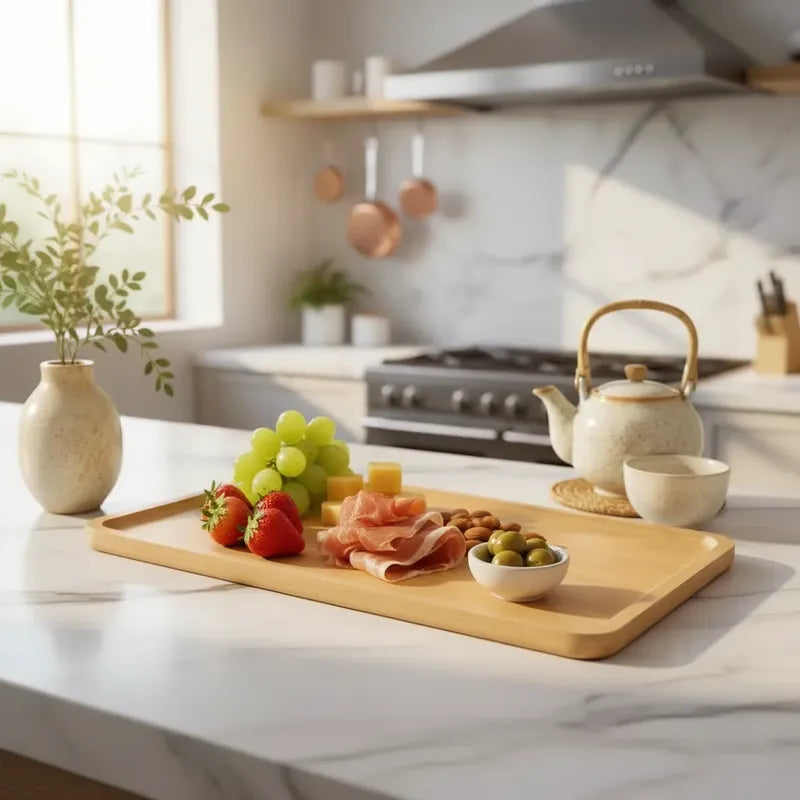 Bandeja De Madera Multiuso Para Servir Y  Picoteo  40x29 Cm Madera