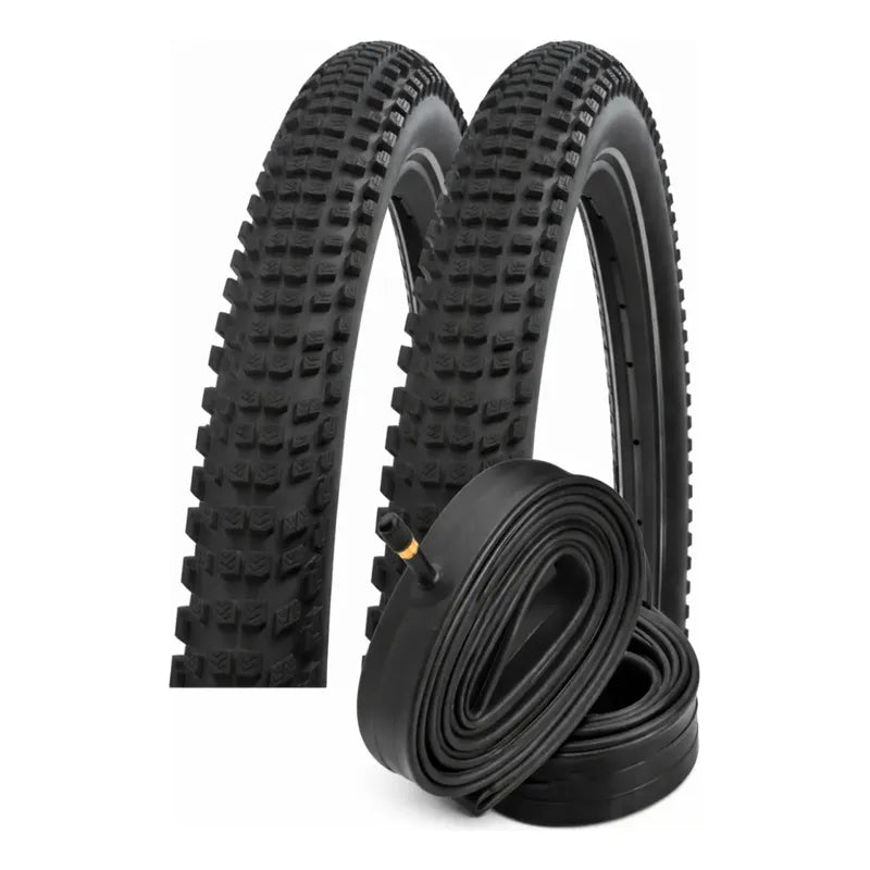 X2 Neumáticos +  Camaras De Bicicleta Aro 27.5 X 2.35 Mtb Negro