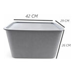 X3 Caja Cesta Organizadora Plastica Con Tapa Apilable 24ltrs