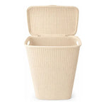 X2 Canasto De Plastico Para Ropa Sucia Con Tapa Calado Cesto Beige Con Tapa