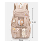 Mochila Escolar Kawaii Estilo Coreano Juvenil Viaje Colegio Azul Acero Liso
