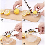 Exprimidor Manual Para Zumo De Limón De Acero Inoxidable Plateado