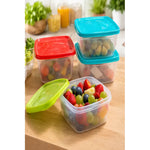 X4 Mini Tupper Contenedor De Plastico Con Tapa Para Colacion Tapas Surtidas
