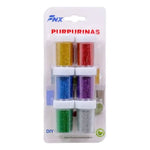 Set 6 Frascos Purpurinas Escarcha Colores Color Basicos Basicos