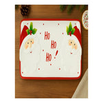 Bandeja De Vidrio Servir Rectangular Papa Noel Navidad Rojo