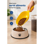 Pala Dosificadora Para Alimento De Perros Gatos Medidora Lisa Amarillo