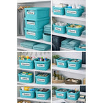 X3caja Organizadora Canasto Plastico Rattan Con Tapa 23x31cm