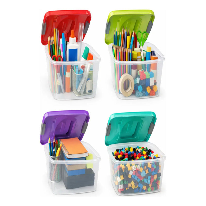 Caja Plastica Organizadora 6 Litros Transparente Tapa Wenco