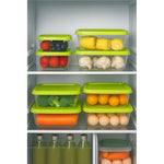 Set 4 Tupper Hermetico De Plastico Para Comida Cuadrados Verde Lima