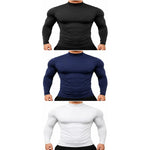 Pack 3 Camiseta Polar Manga Larga Térmica Hombre Beatle Surtidos Negro-azul-blanco-gris L