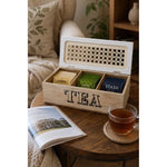 Caja De Madera Para Te 3 Divisiones Rectangular Organizador Madera-blaco