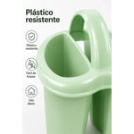 Escurridor Organizador Cubiertos 4 Divisiones Plastico Crema