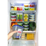 X4 Tapper Fuente Hermetico Plastico Comida Alimentos Frutas Azul