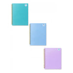 8 Cuaderno Universitario 100 Hojas Espiral Doble 7mm Colores Varios