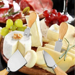 Tabla Para Picar Queso De Madera Bambú + 3 Utensilios Servir Liso Beige