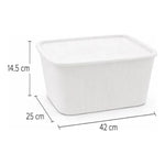 X3 Caja Cesta Organizadora Plastica Con Tapa Apilable 14ltrs