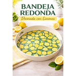 Bandeja Redonda De Servir De Melamina Diseños Con Asas  30cm
