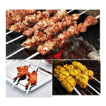 X50 Brochetas Pincho Anticucho Acero Barbacoa Parrilla Asado Plateado Brochetas De Acero