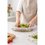 Ensaladera De Plastico Ovalada Recipiente Multiuso 3 Litros Transparente