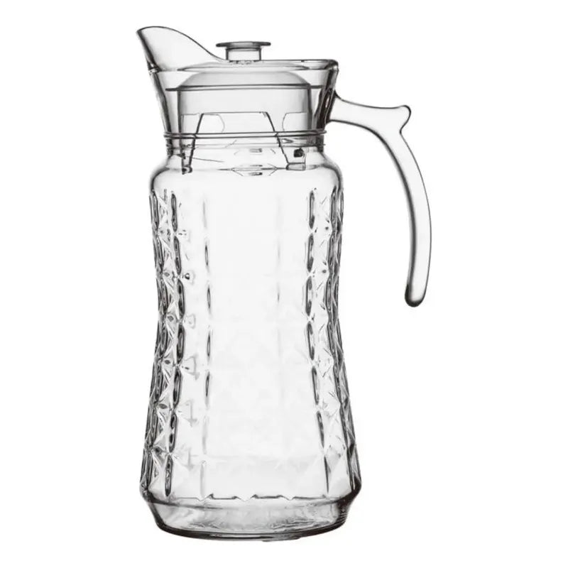 Jarra De Vidrio Con Tapa Y Asa Para Agua Jugo Frio Caliente