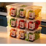 4 Caja Organizadora Para Refrigerador Cocina Transparente Transparente
