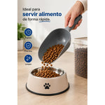 Pala Dosificadora Para Alimento De Perros Gatos Medidora Lisa Gris