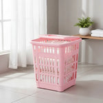 Canasto De Plastico Para Ropa Sucia Con Tapa Cesto 45litros Rosa 45 Litros