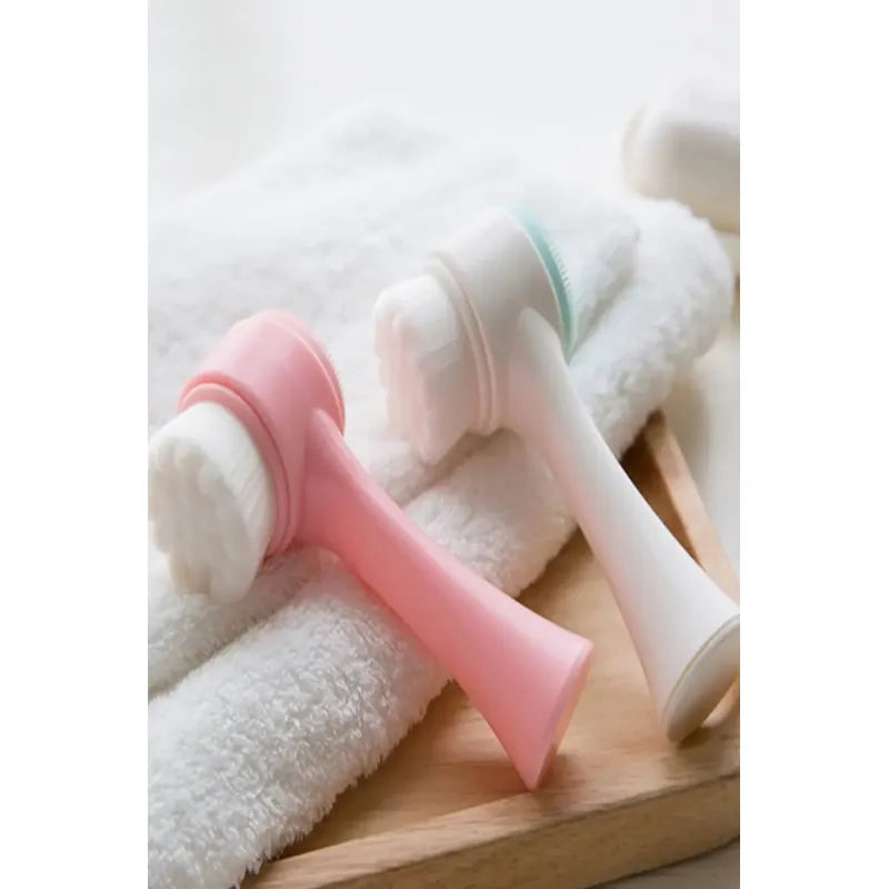 Cepillo Limpieza Facial Exfoliante Doble Cara Manual Masaje
