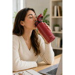Termo De Bebida Caliente Y Fria Botella Boquilla Antigoteo Rojo