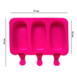 Molde De Helado Silicona Paleta X3 Con Tapa Color