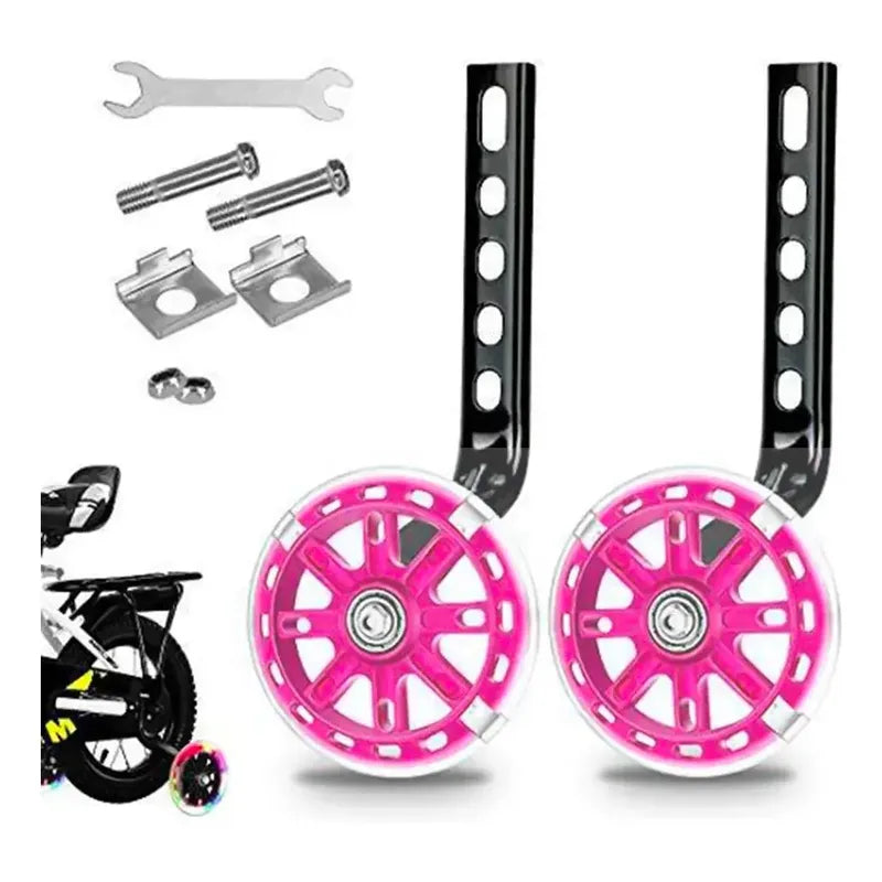 Rueda De Apoyo Para Bicicleta Altura Ajustable Colores Color Rosado