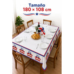 Mantel Rectangular Plástico Decoración Fiestas Patrias Chile Blanco Fechas Patrias Chile