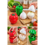 Set 5 Contenedores Conservación Frutas Verduras Refrigerador Cebolla-tomate-pimenton-ajo