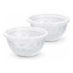 X2 Recipiente Ensalada Bowl Redondo Plastico Multiuso 1.5lts Transparente