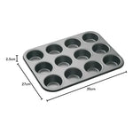 Bandeja Antiadherente De 12 Tazas Para Magdalenas Y Cupcakes Negro