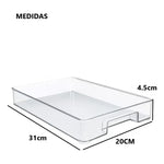 Caja Organizadora Refrigerador Sin Tapa Contenedor  Acrílico Transparente