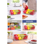 X2 Contenedor Organizadora Refrigerador Con Asa Inferior Transparente