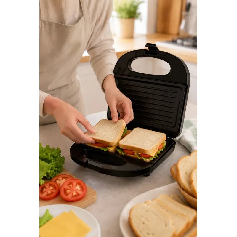 Sandwichera Electrica Tostadora Electrica Tostador Pan Grill Negro