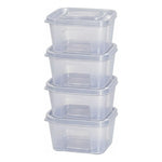 Set De 4 Taper Hermetico Contenedores Cuadrado Alimento 1.5l