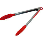 Pinza Multiuso De Acero Inoxidable Punta De Silicona Color Rojo