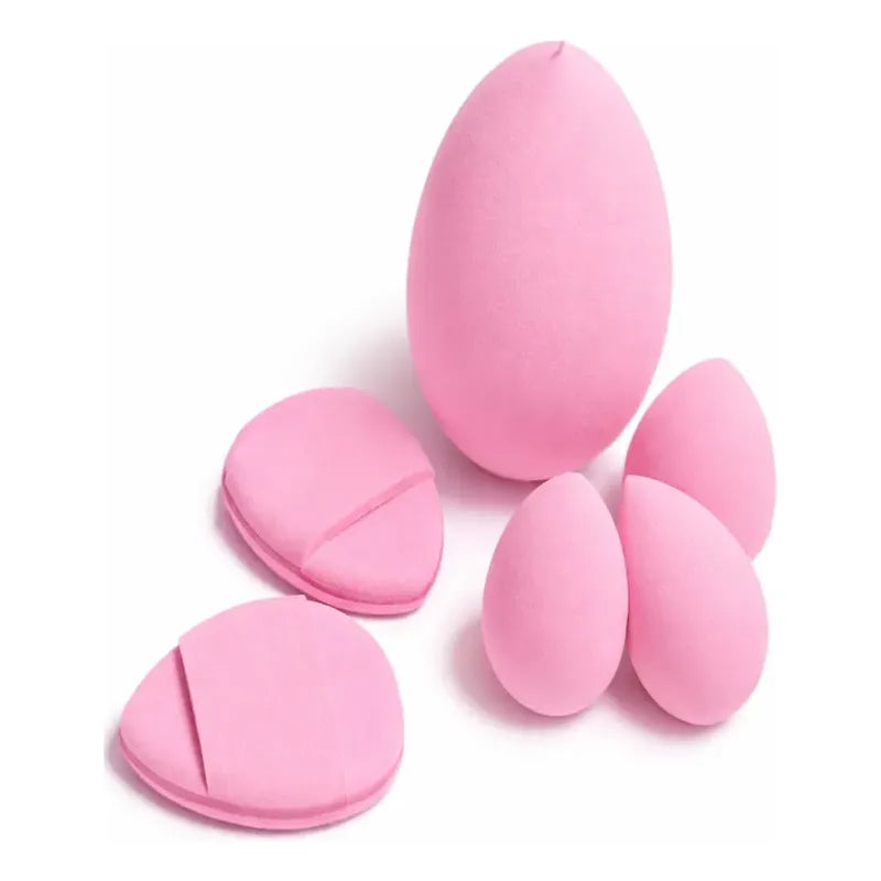 Set 6 Mini Esponjas Para Maquillaje Precision Base Corrector Rosa Mini